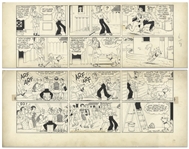 Chic Young Hand-Drawn Blondie Sunday Comic Strip From 1939 -- Featuring Blondie, Dagwood & the Woodleys